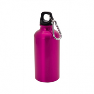 Petite gourde personnalisée - Fushia Métal - 400 mL